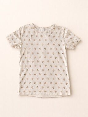 Little & Lively Youth Girls Golden Apple Print Short Sleeved Bamboo Blend Tahirt